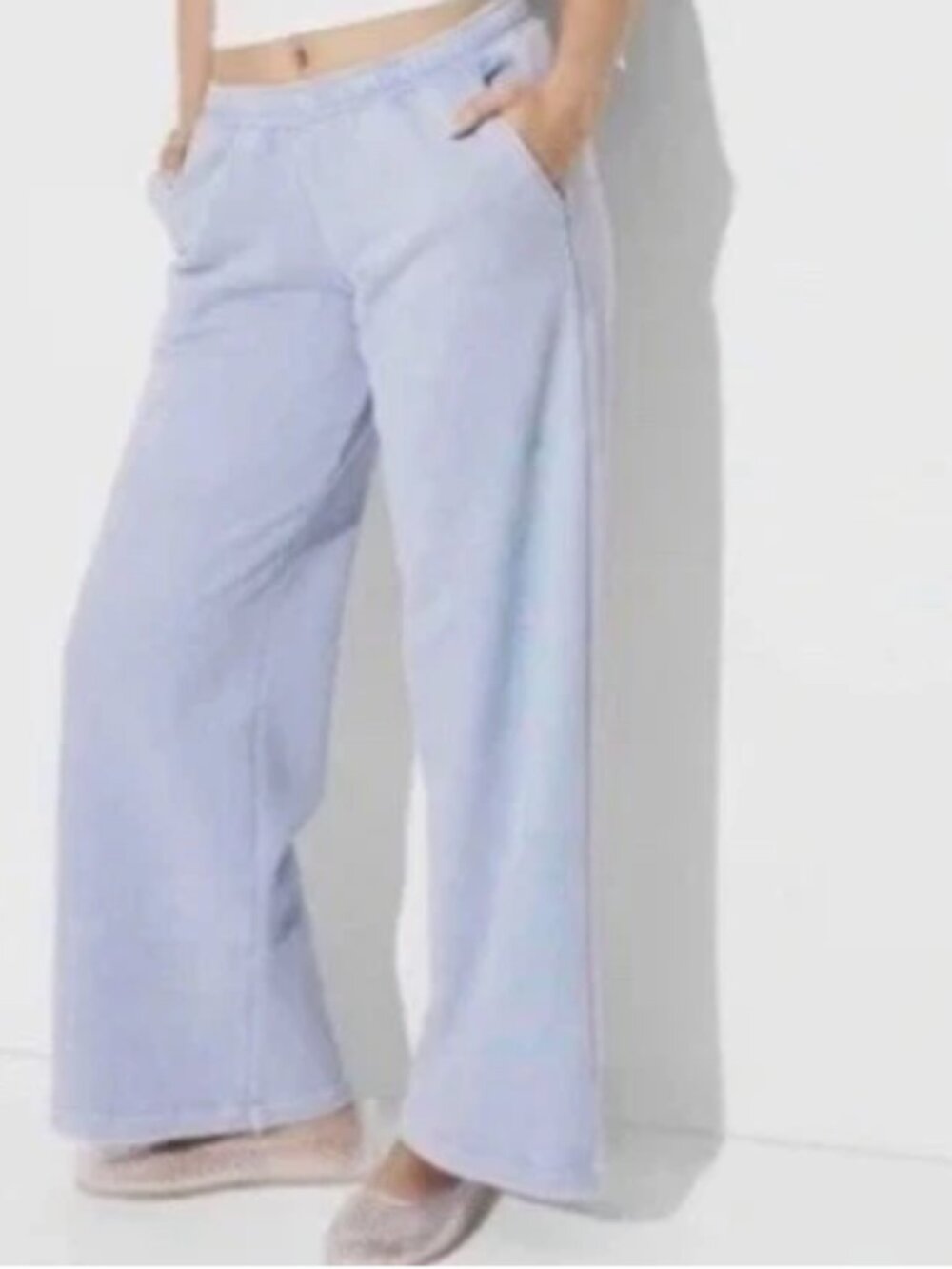 Light Blue Casual Lounge Pants - California Script